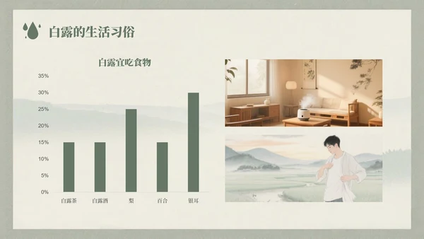 浅绿色中国风白露节气的历史文化习俗介绍PPT模板