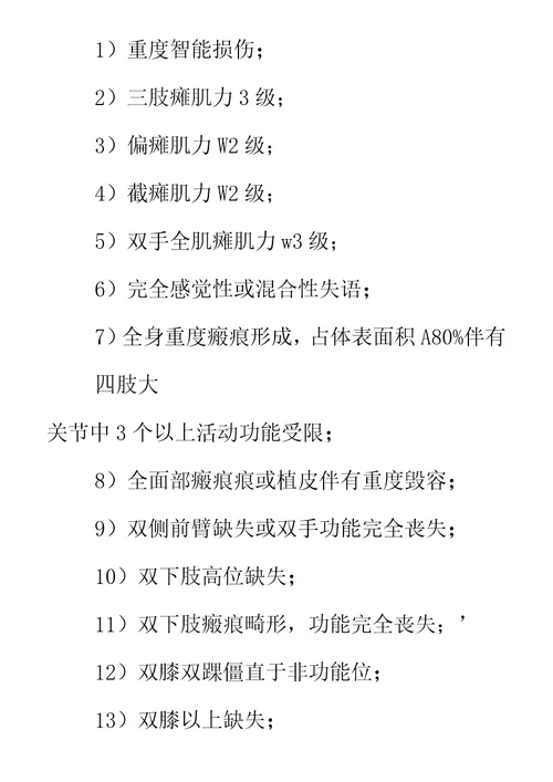 最新工伤伤残鉴定等级标准