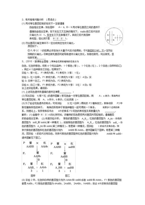 高考生物二轮复习讲义第六讲遗传基本规律