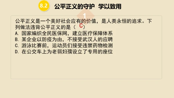 第八课  维护公平正义 （复习课件20张PPT）