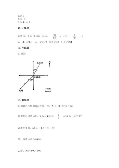 通州市六年级下册数学期末测试卷精品带答案.docx