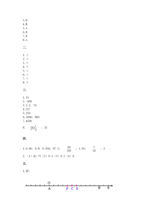 青岛版六年级数学下册期末测试题及完整答案（名校卷）.docx