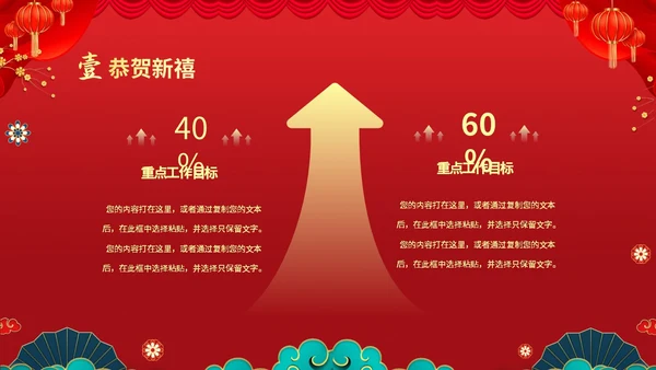 红色喜庆大气国潮风企业新年开工大吉PPT