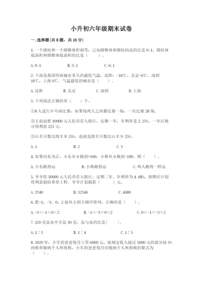 小升初六年级期末试卷及参考答案【满分必刷】.docx