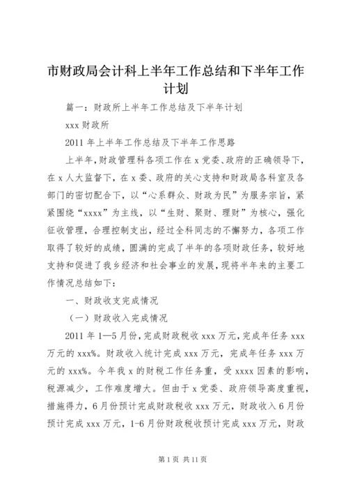 市财政局会计科上半年工作总结和下半年工作计划.docx