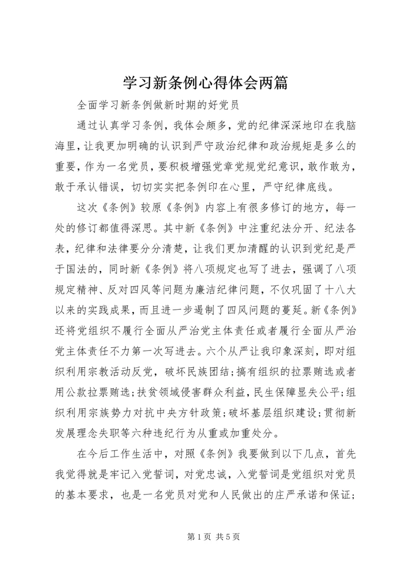 学习新条例心得体会两篇.docx