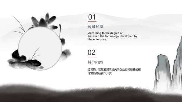 白色中国风水墨职场商务总结汇报PPT模板