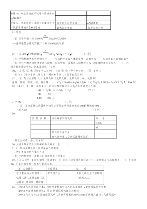 九年级化学探究题