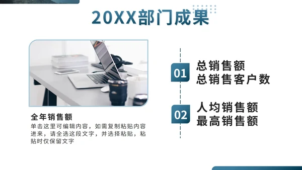 蓝色实景部门主管经理年终工作总结PPT模板