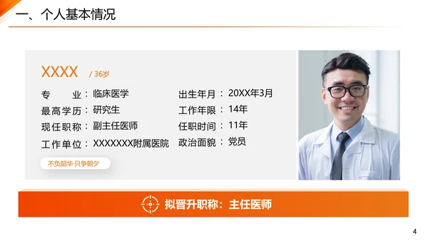 主任医师正高级职称晋升答辩报告通用PPT模板