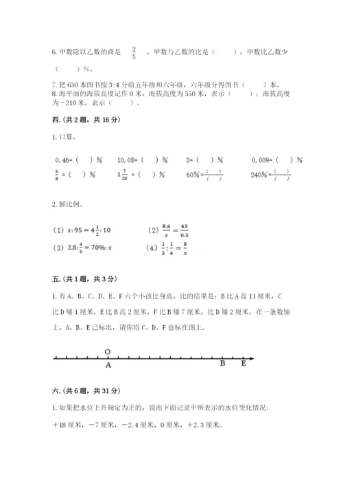 人教版六年级数学下学期期末测试题附完整答案【典优】.docx