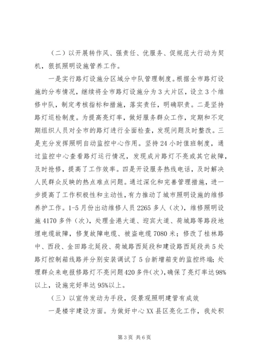 市城市照明管理处XX年上半年工作总结及下半年工作计划 (2).docx