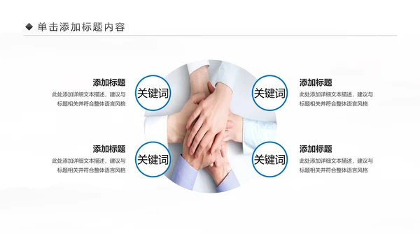 大气蓝色商务企业合作团队精神PPT模板