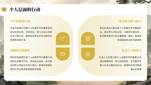 绿黄色中国风教师节感恩宣传PPT