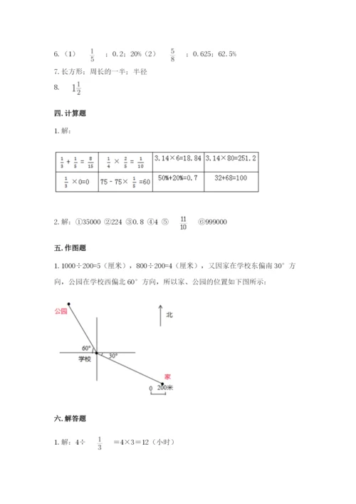 小学六年级上册数学期末测试卷及参考答案ab卷.docx