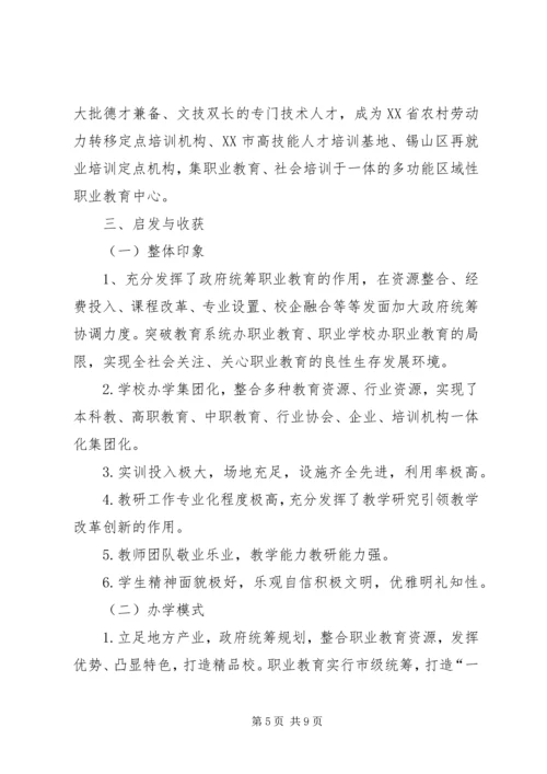 市教研室赴浙江江苏两省三地四校考察学习报告.docx