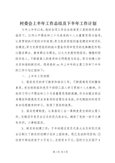 村委会上半年工作总结及下半年工作计划 (3).docx