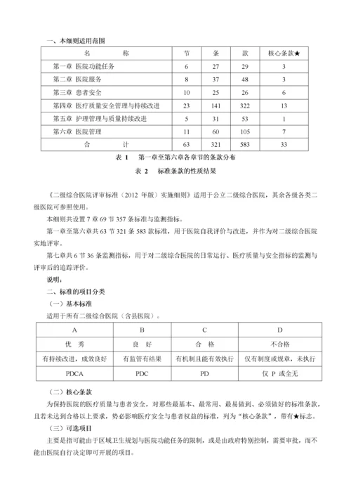 二级综合医院评审标准分工.docx