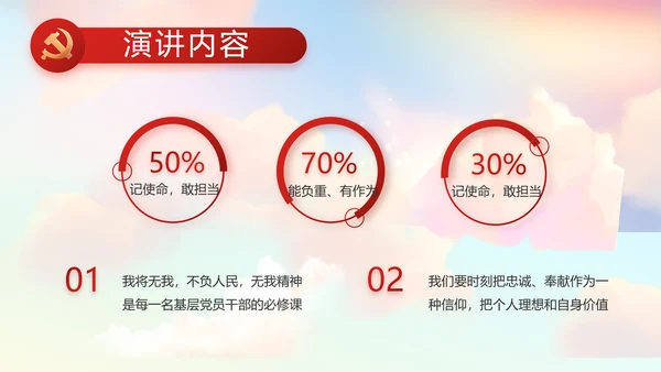 大气党建党支部工作总结汇报PPT党课