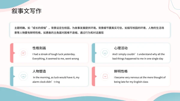 蓝色简约风英语写作结构课件PPT