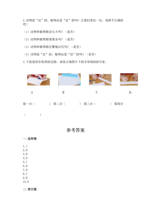 教科版一年级上册科学期末测试卷【预热题】.docx