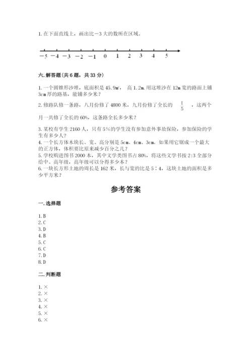 北师大版小学六年级下册数学期末综合素养测试卷含答案【新】.docx