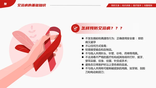 山大二院艾滋病知识讲座PPT模板