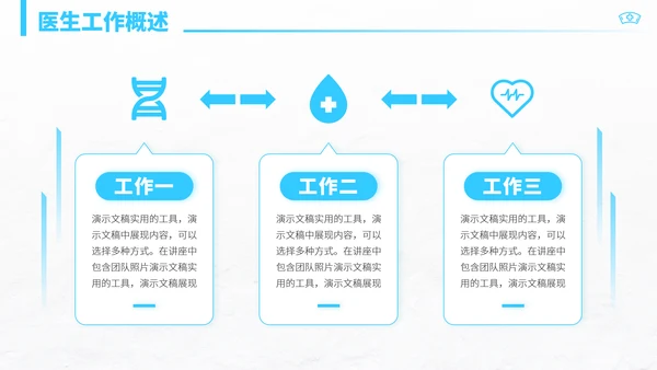 蓝色高端医学医疗医生工作汇报年中总结述职报告科研答辩职称评级PPT模板