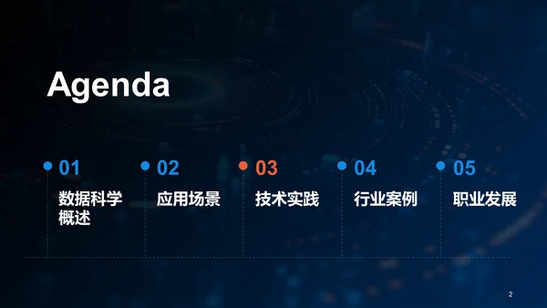 蓝色创意酷炫数据科学再数据服务中的应用PPT模板