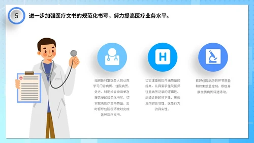 蓝色清新微粒体医疗行业医院年终工作总结PPT年终总结