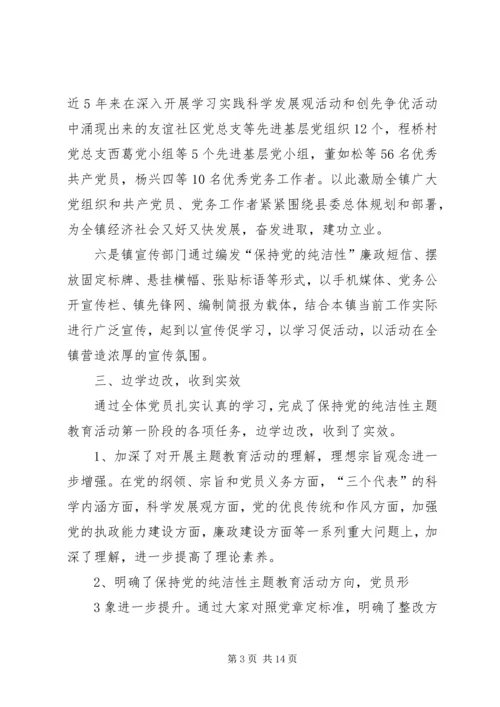 定城镇“保持党的纯洁性、迎接党的十八大”主题教育实践活动阶段性工作小结.docx