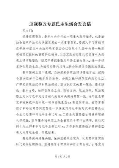 巡视整改专题民主生活会发言稿 (2).docx