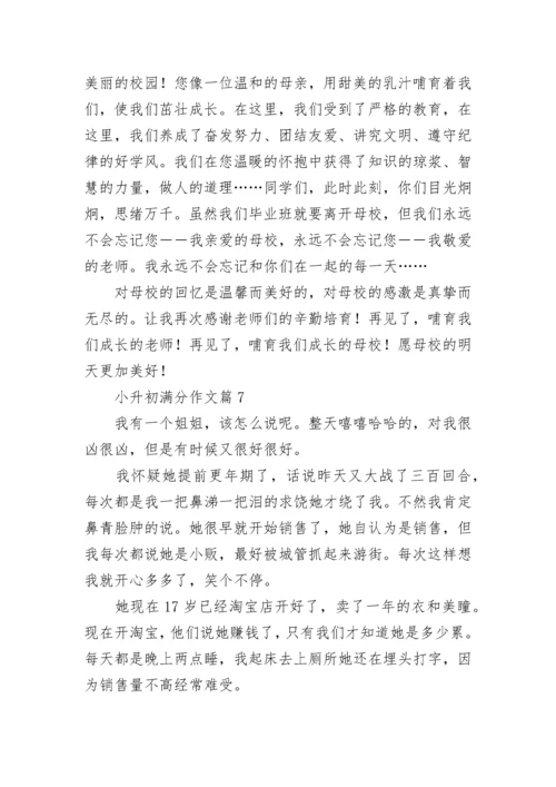 小升初满分作文范文（精选10篇）.docx