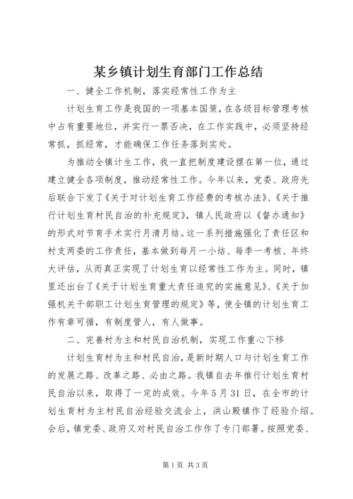 某乡镇计划生育部门工作总结.docx