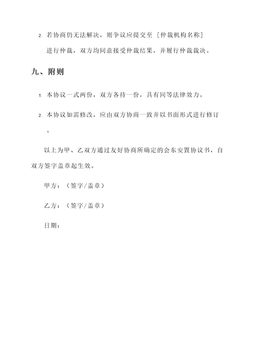 会东安置协议书