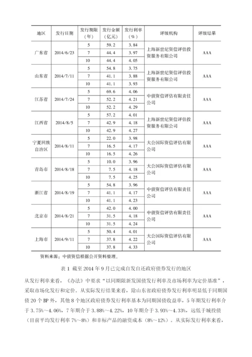 自发自还地方政府债券的总结和展望(2013-2014).docx