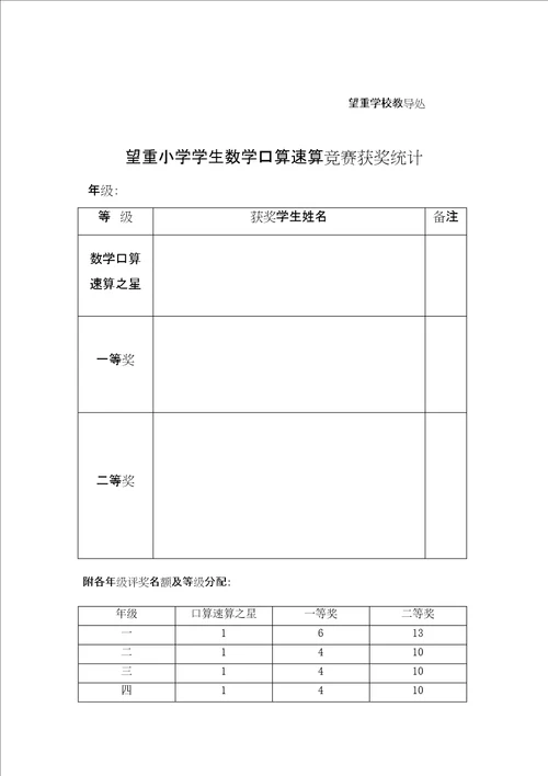 小学数学口算速算竞赛方案精选文档