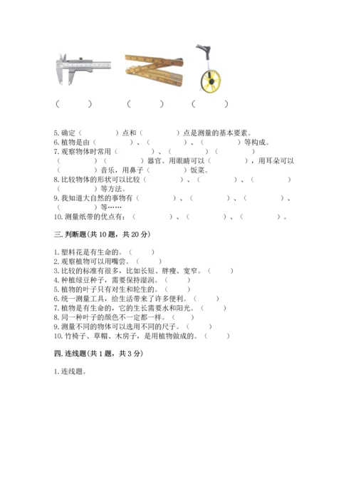 教科版科学一年级上册期末测试卷及答案（精品）.docx