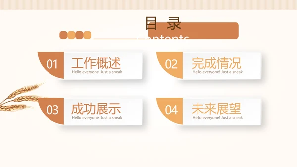 手绘面包年年终总结动态PPT