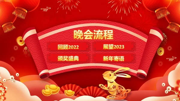 2023春节联欢晚会年会开门红颁奖PPT