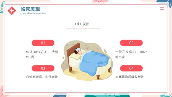 简约插画风急性心肌梗死病人的护理医疗健康护士培训PPT