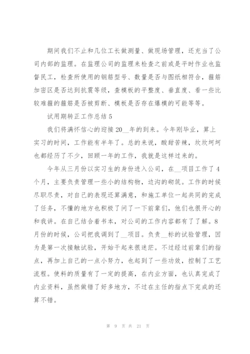 试用期转正工作总结（10篇）.docx
