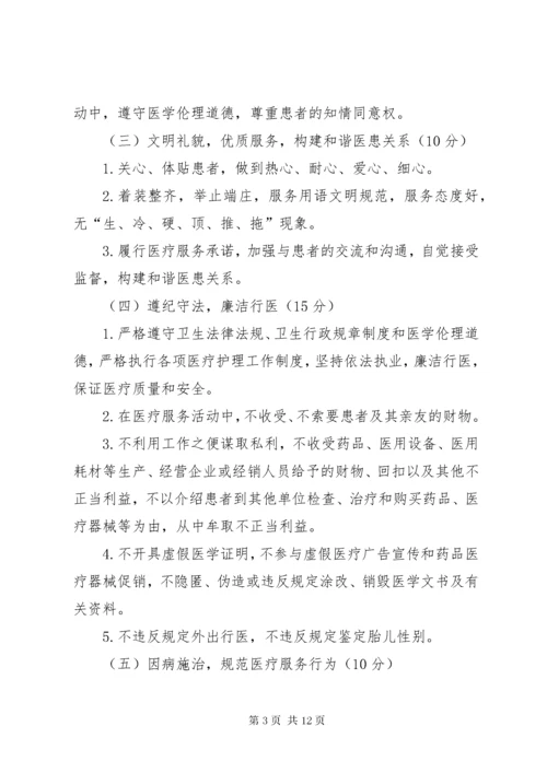 医德医风考评制度及考评实施细则.docx