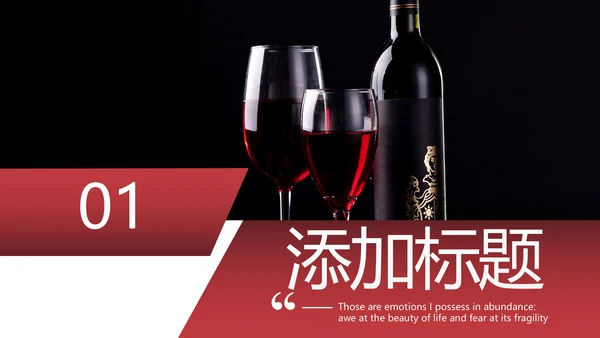 奢华红酒洋酒葡萄酒酒文化宣传PPT模板