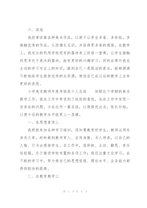 小学美术教师年度考核表个人总结.docx