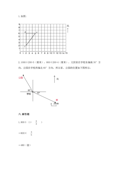 人教版六年级上册数学 期中测试卷附参考答案（夺分金卷）.docx