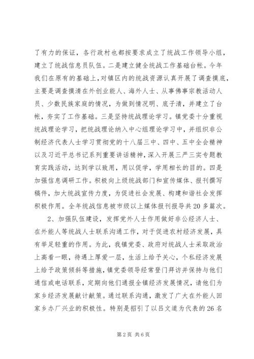 乡镇某年统战工作总结.docx
