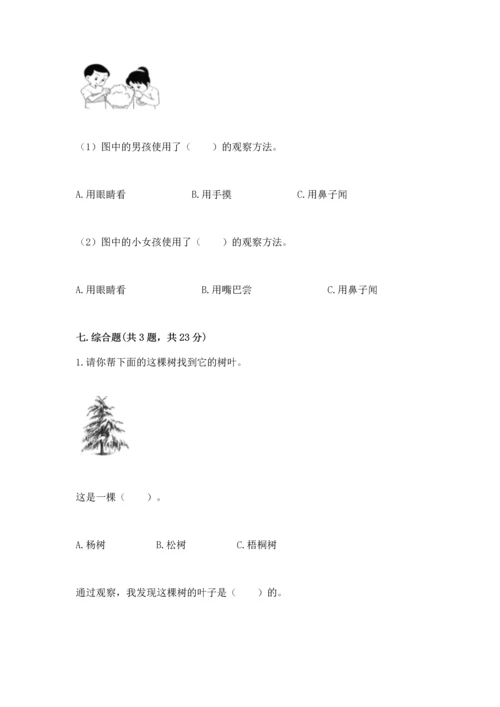 教科版科学一年级上册第一单元《植物》测试卷精品（预热题）.docx