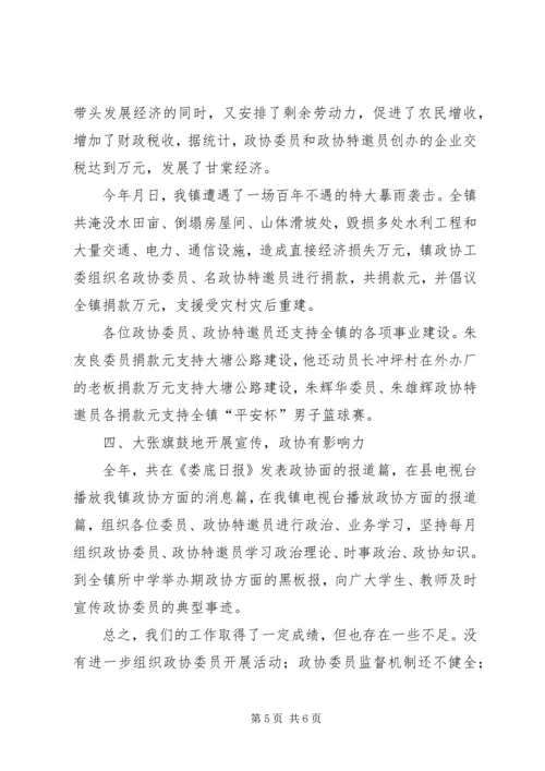 乡镇政协工委年度工作总结.docx