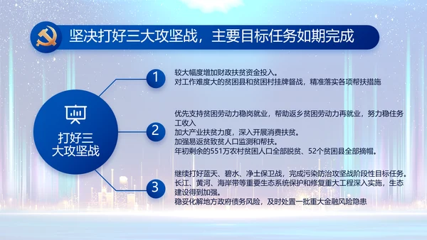 蓝色大气党建党支部年终工作总结PPT动态模板